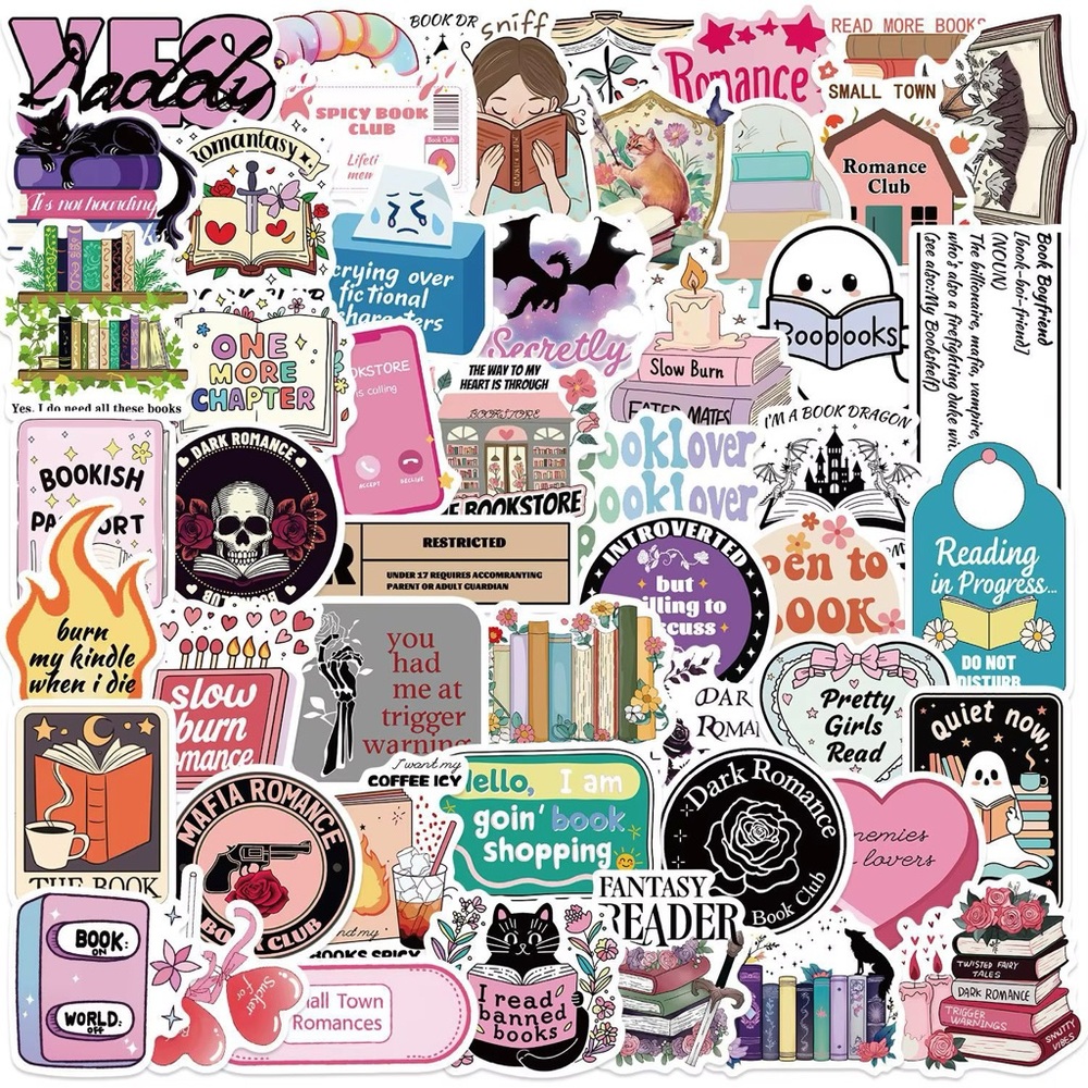 Bookish Stickers 50 Pcs